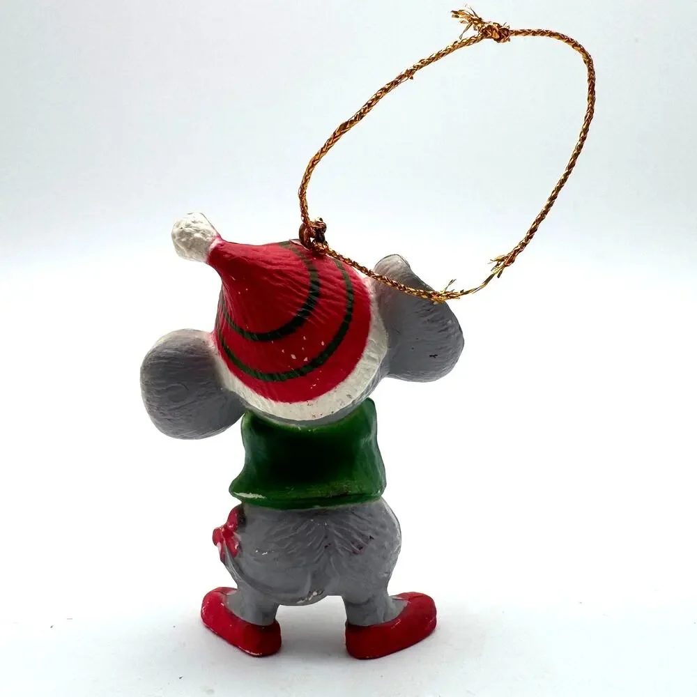 Vintage Christmas Tree Ornaments Lot 7 Angels Elf Mouse Bear Turtle Japan